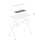 Staples - Emerge Bureau de jeu Vizon, 47 po, blanc-Support à casque d’écoute et porte-gobelet comme articles d’appartenance pour ranger les accessoires