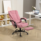 Vinsetto - Fauteuil de bureau à massage vibrant 7 points avec repose-pieds et roulettes pivotantes - rose-Hauteur du siège réglable de 18,1 po à 22 po (46 cm à 56 cm) pour s’adapter à votre style d’assise