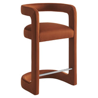 Modway - Winslow Performance Velvet Tabouret de comptoir - Rouille-Conception du dos du canon
