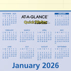 AT-A-GLANCE - Sous-main mensuel compact QuickNotes 2026 - 10 7/8 po H x 17 3/4 po l - anglais-Format des blocs : 1 3/4 po x 1 3/4 po