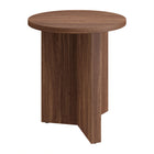 Hudson&Canal - Table d'appoint ronde Anders de 50 cm de largeur, , noyer satiné-Un design scandinave contemporain pour votre salon, votre bureau et plus encore