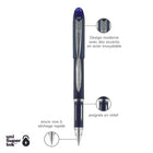 uni-ball - stylo à bille Uniball Jetstream stick - Pointe fine - 0,7 mm - Encre bleue - paquet de 12-Offerts dans une variété de couleurs, les stylos à bille sans acide sont parfaits pour tous vos besoins d’écriture personnels et professionnels