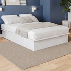 Nexera - Lit plateforme double Valere , Blanc-Design Polyvalent et Intemporel : Ce lit plateforme s'adapte facilement à différents styles de chambre, offrant un look moderne et intemporel. Le dessus peint ajoute une touche de sophistication, maintenant une atmosphère propre et accueillante