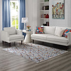 Modway - Gemma Mosaïque à chevrons Tapis 4 pi l x 6 pi L - Multicolore-Tissage serré à poil bas