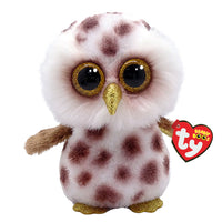Ty, Inc. - Peluche Beanie Boo - Whoolie-Motif hibou blanc doux avec taches brunes