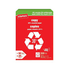 Papier copie 30 % recyclé certifié FSC de Staples, 20 lb, 8,5 po x 11 po, blanc, 500 feuilles-8 1/2 po x 11 po