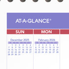AT-A-GLANCE - Mini calendrier mensuel de tente 2026 - 7 1/2 po H x 6 1/2 po l - anglais-Format des blocs : 1 1/4 po x 7/8 po