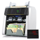 Kolibri - Compteur de devises à 2 poches Signature V2 à dénomination mixte (CAD/USD) avec détection avancée des contrefaçons-Comptage et tri des coupures mixtes pour cinq devises : USD, CAD, MXN, EUR et GBP