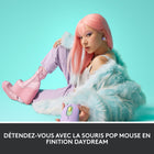 Logitech POP Mouse avec Sans Fil - Daydream-Comfortable, silencieux: Souris sans fil compacte et confortable, pile d'une durée de 24 mois. Elle s'adapte à votre paume, sac à main et sacoche d'ordinateur, avec la technologie SilentTouch