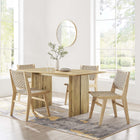 Modway - Amistad 60 po Bois Table à manger, Chêne-Sièges jusqu’à 6