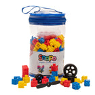 Snapo - Kit de construction créatif avec blocs de construction - 200 pièces-Ce kit comprend 200 pièces : blocs standards, roues, hélices, blocs spéciaux (essieux, pentes, etc.)