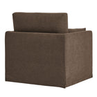 Modway - Wellfleet Slipcover Mélange de lin Fauteuil - Cacao-Pieds en caoutchouc avec coulisses de plancher