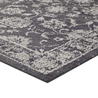 Modway - Kazia Treillis floral vieilli Tapis de comédie 8 pi l x 10 pi L - Gris foncé et ivoire-Dessous du tissu de jute adhéré
