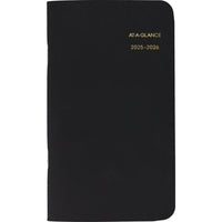 AT-A-GLANCE - Agenda de poche mensuel de deux ans 2025-2026 - 6 1/8 po H x 3 1/2 po l - Noir - Anglais-24 mois d'onglet : janvier 2025 à decembre 2026