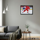 Lucas Raymond Detroit Red Wings - Toile encadree - 31" x 22"-Prêt à accrocher - livré entièrement assemblé