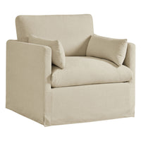 Modway - Wellfleet Slipcover Mélange de lin Fauteuil - Lin-Chaise d’accent couverte