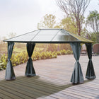 Outsunny - Tente de fête de patio abri de desserte de 10' x 13' - gris-Cadre en mélange de métal et d'aluminium, extra solide et robuste pour maintenir la tonnelle droite et en place 
