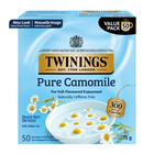Twinings - Sachets de tisane camomille pure - paquet de 50-Préparée avec de la camomille pure récoltée au sommet de sa fraîcheur pour une saveur délicate et un doux arôme floral