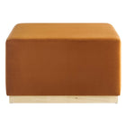 Modway - Tilden Grand velours de performance carré de 28 pouces Rembourré Ottoman - Rouille naturelle-Capacité de poids : 506 lbs.