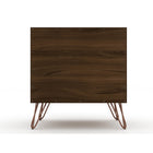Manhattan Comfort - Table de nuit Rockefeller 20,08" style mid-century moderne à 2 tiroirs - Marron-10
