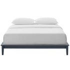 Modway - Lodge Bois Cadre de lit plateforme Queen, Gris-Cadre en bois tropical et en caoutchouc