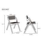 Manhattan Comfort - Lot de 4 chaises pliantes de salle à manger Lambinet 53 cm style industriel chic - noir et cannage naturel-Cadre en frêne massif américain avec des textures de grain naturelles