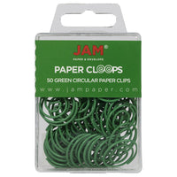 JAM Paper - Trombones circulaires - trombones ronds - verts - paquet de 50-Couleur : Vert Papercloops
