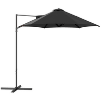Outsunny - Parasol déporté avec rotation à 360° - 8,5 pi - noir-Le parasol déporté offre de l’ombre et vous protège du soleil
