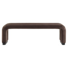 Modway - Koda Performance Velvet Banc long de la chute d’eau - Brun chocolat noir-Capsules de pied ajustables