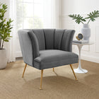Modway - Veronica Chenal Touffé Performance Velvet Fauteuil - Gris-Chenal Touffé