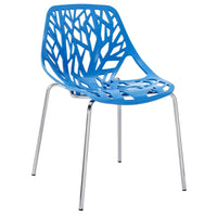 Modway - Stencil Restauration Fauteuil d’appoint - Bleu-Motif de forêt feuillue organique