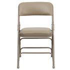 Flash Furniture – Chaise pliante HERCULES en métal à 3 barreaux et à 2 pivots, siège en vinyle beige (HAMC309AVBGE)-Chaise pliante en métal rembourrée
