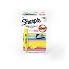 Surligneurs Sharpie à réservoir à encre liquide, pointe biseautée – jaune – Paquet de 12-Encre SMEAR GUARD spécialement conçue pour éviter les bavures.