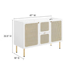 Modway - Chaucer 48" Armoire de toilette de salle de bain (lavabo non inclus) - Blanc-Étagères ajustables