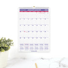 AT-A-GLANCE - Calendrier mural mensuel 2026 - 17 po H x 12 po l - bilingue-Design contemporain avec beaucoup d'espace d'ecriture avec dos en bois agglomere complet. Imprime à l'encre bleue et rouge