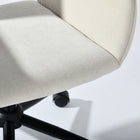 Homy Casa - Chaise de bureau pivotante avec roulettes, Tissu beige-6