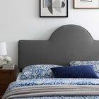 Modway - Dawn Performance Velvet Tête de lit King/King de Californie, Charbon de bois-5 positions de montée
