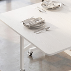 HOMCOM - Table à manger pliante à abattant sur roulettes verrouillables 47,2 po pour 2-4 personnes - blanc-Dimensions complètement déployées : 47,2 po l x 31,5 po P x 28,7 po H (120 x 80 x 73 cm) 