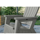 Suncast - Chaise Adirondack avec rangement - Gris colombe-Fabriqué aux USA.