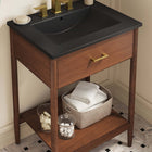 Modway - Zaire 24" Vanette de salle de bain - Noir noyer-Jambes effilées