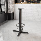 Flash Furniture 33 x 33 po Table de restaurant X-Base avec 4 po Dia. Colonne de hauteur de barre et anneau de pied-Base de table de restaurant