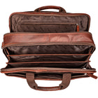 Mancini - Porte-documents à fermeture éclair pour portable 15.6 po / tablette Buffalo - 16.5po x 6po x 13po - Brun-Plusieurs poches zippée sur le front