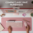 Logitech - K585 Clavier fin sans fil multi-appareils - Rose-Profitez d'une longue autonomie de la batterie grâce à une fonction de mise en veille automatique, ainsi qu'une portée sans fil puissante et sécurisée jusqu'à 10 m via Bluetooth ou via le récepteur USB 2,4 GHz inclus