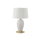 Monarch Specialties - Luminaire - 26 po H Lampe De Table - Céramique Blanche - Abat-Jour Ivoire / Crème - Transitionnel-Élevez votre intérieur avec cette lampe de table en céramique blanche de style transitionnel, d'une hauteur de 26 pouces, avec une finition texturée, un élégant embout et une base en métal doré branché sur un cordon clair de 6 pieds de long