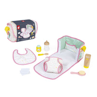 Janod - Ensemble de jouets pour chambre d'enfant et table à langer-Prenez soin de votre poupée avec cet adorable ensemble de chambre d'enfant.