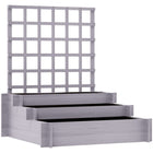 Outsunny - jardinière surélevée à 3 niveaux avec treillis pour plantes grimpantes - gris-Treillis arrière pour plantes grimpantes
