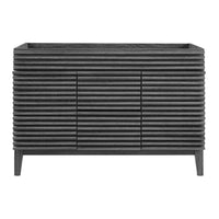 Modway - Render 48" Meuble de toilette de salle de bain compatible double lavabo (non inclus) - Charbon de bois-Vanité moderne du milieu du siècle