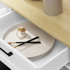 HOMCOM - buffet de ferme 10 gallons avec poubelle basculante, armoire latérale avec porte-épices et tiroirs - blanc-Fonctionne comme buffet, meuble de salle de bain ou d'entrée 
