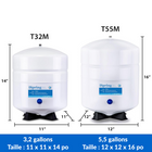 iSpring - T32M réservoir d'eau pour osmose inverse - 3,2 gal-Raccord de vanité en acier inoxydable avec filetage NPT de 1/4 po, vanne de réservoir de 1/4 po incluse.