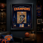 Frameworth - Cadre photoglass de OG Anunoby des New York Knicks trophée du championnat 2026 - 18 po l x 22 po H - orange-7